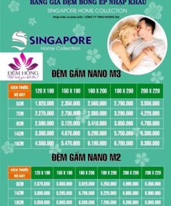 Bảng giá đệm Singapore - giá niêm yết toàn quốc